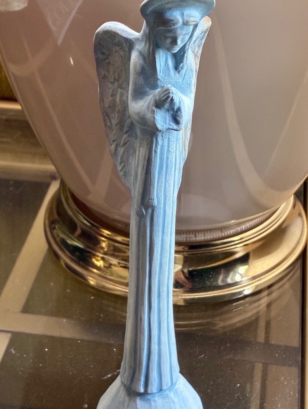 Vintage Blue porcelain Angel Figurine
